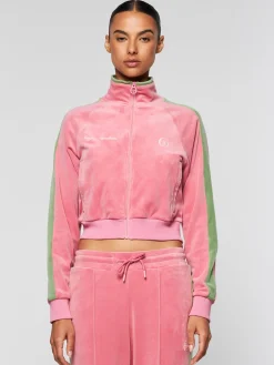 Sergio Tacchini Miss Carlotta Velour Track Jacket- WILD ROSE Online