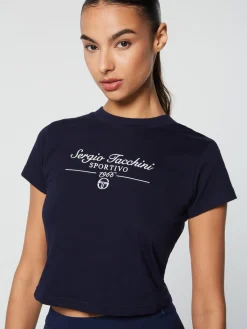 Sergio Tacchini Nicola Graphic T-Shirt- MARITIME BLUE Hot