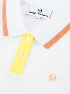 Sergio Tacchini Noale Cropped Tennis Polo- BRILLIANT WHITE Sale