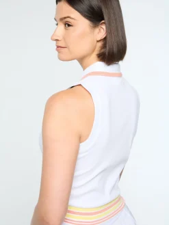 Sergio Tacchini Noale Cropped Tennis Polo- BRILLIANT WHITE Sale