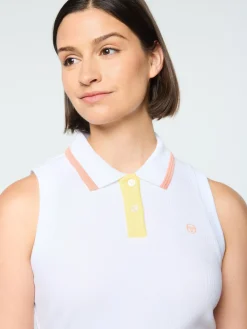 Sergio Tacchini Noale Cropped Tennis Polo- BRILLIANT WHITE Sale