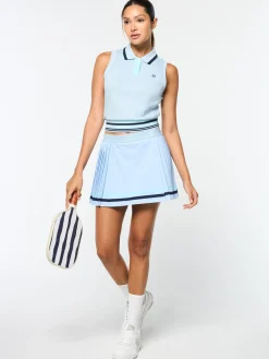 Sergio Tacchini Noale Cropped Tennis Polo- CELESTIAL BLUE Clearance