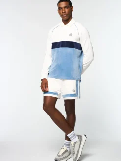 Sergio Tacchini Noci Velour Long Sleeve Polo- GARDENIA New