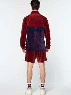 Sergio Tacchini Noci Velour Long Sleeve Polo- SUN DRIED TOMATO Clearance