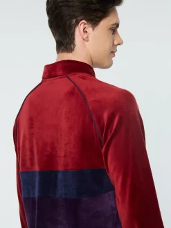 Sergio Tacchini Noci Velour Long Sleeve Polo- SUN DRIED TOMATO Clearance