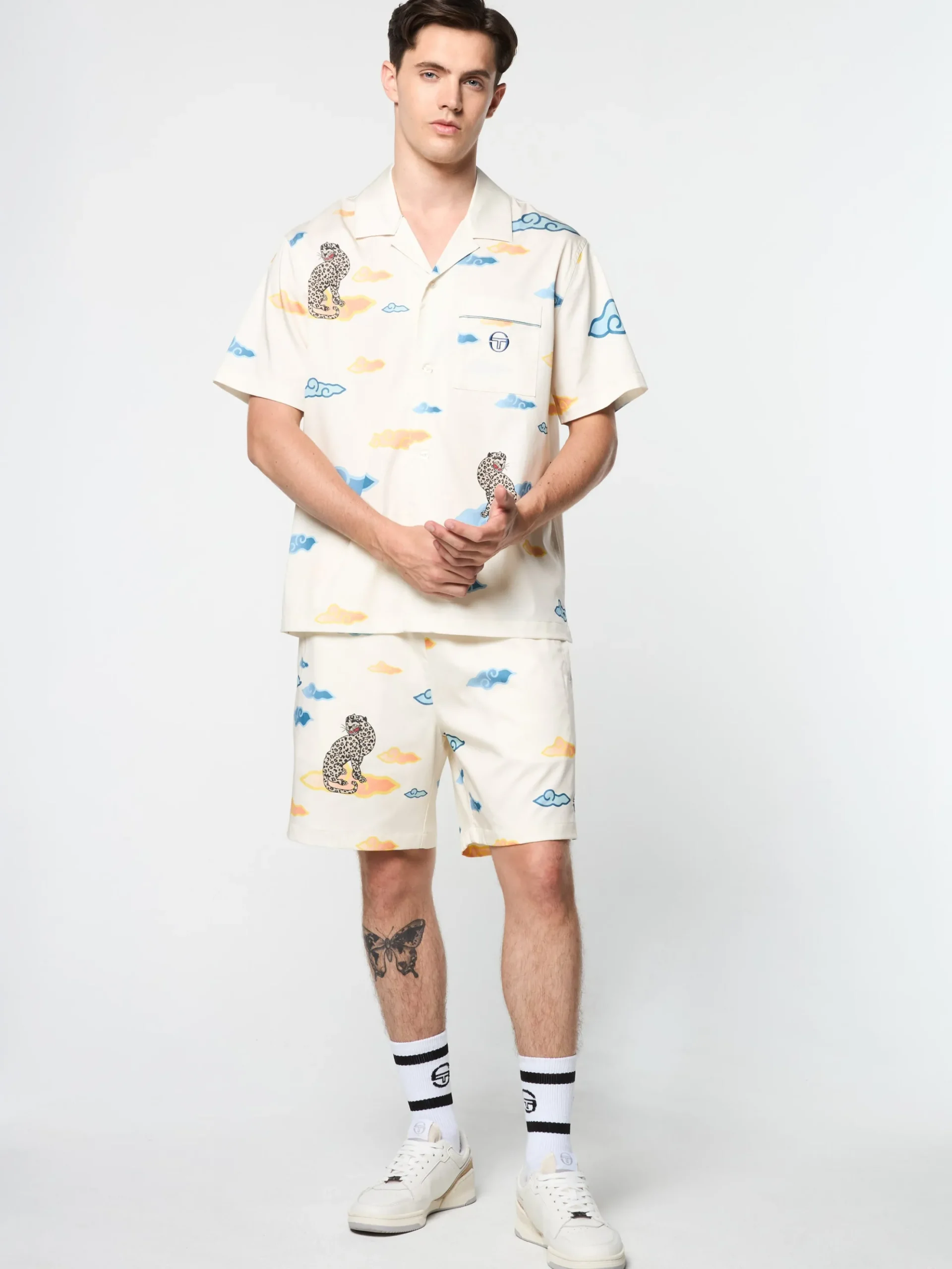 Sergio Tacchini Nuvola Tencel Cabana Shirt- GARDENIA Outlet