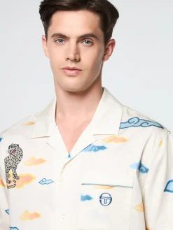 Sergio Tacchini Nuvola Tencel Cabana Shirt- GARDENIA Outlet