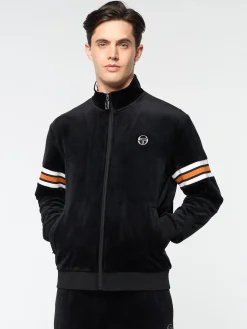 Sergio Tacchini Ostuni Velour Track Jacket- BLACK BEAUTY Hot