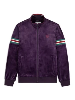 Sergio Tacchini Ostuni Velour Track Jacket- BLACKBERRY CORDIAL Online