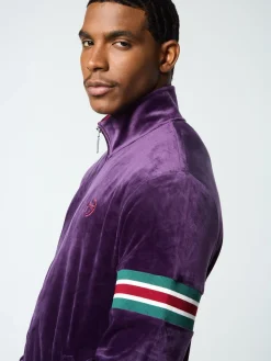 Sergio Tacchini Ostuni Velour Track Jacket- BLACKBERRY CORDIAL Online