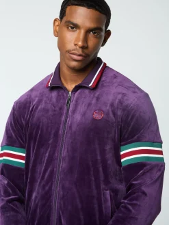 Sergio Tacchini Ostuni Velour Track Jacket- BLACKBERRY CORDIAL Online