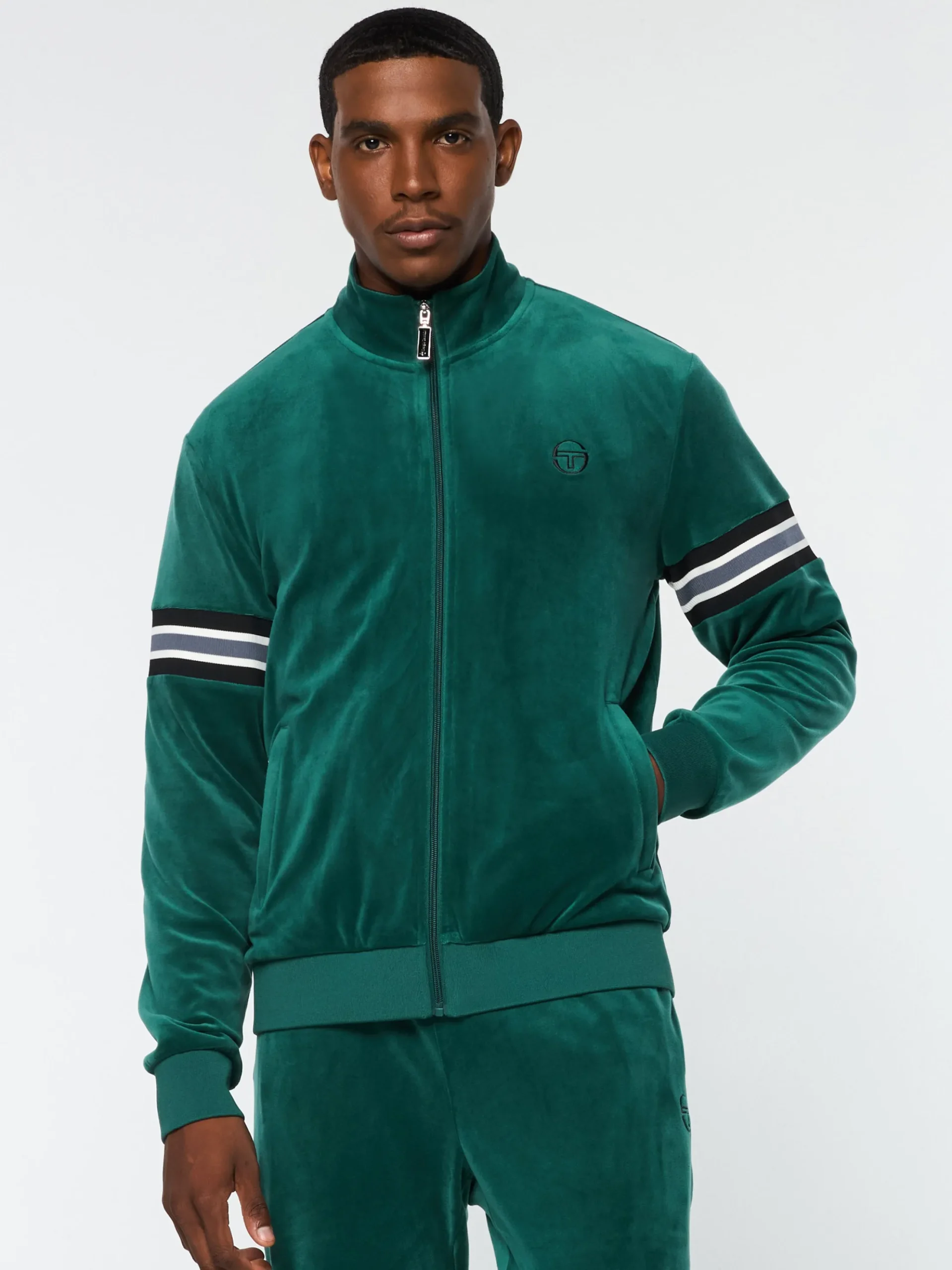 Sergio Tacchini Ostuni Velour Track Jacket- RAINFOREST Fashion