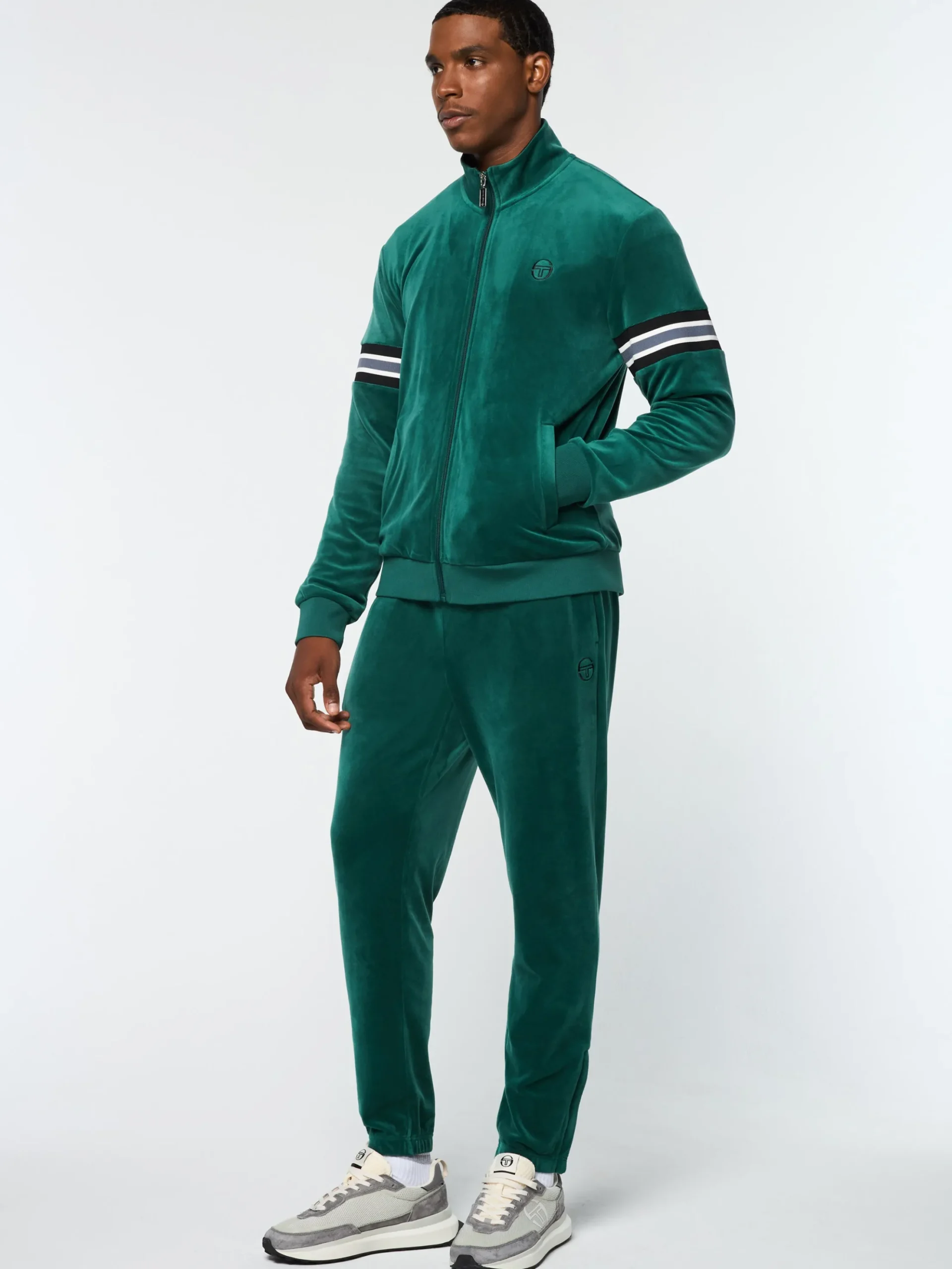 Sergio Tacchini Ostuni Velour Track Jacket- RAINFOREST Fashion
