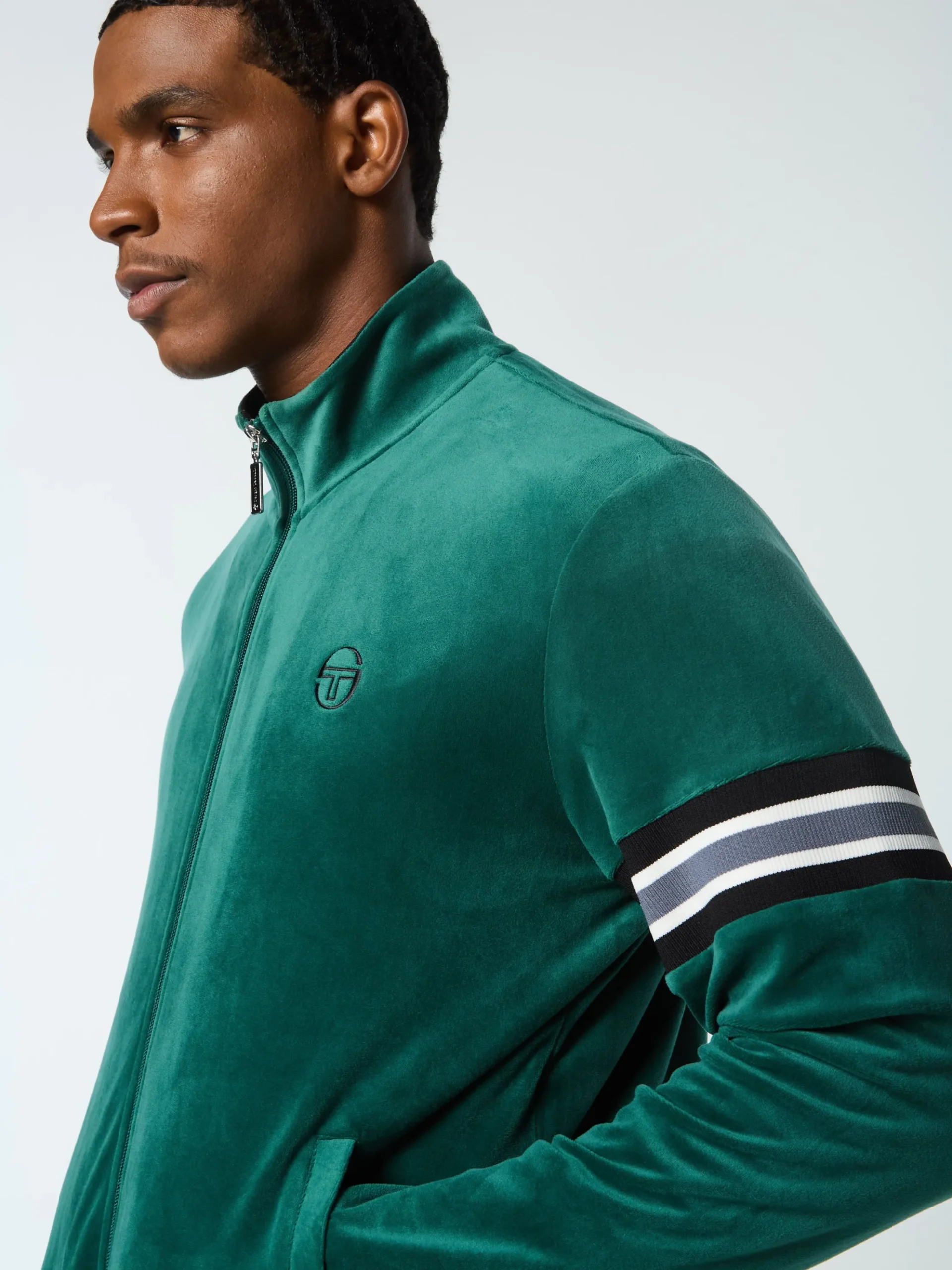 Sergio Tacchini Ostuni Velour Track Jacket- RAINFOREST Fashion