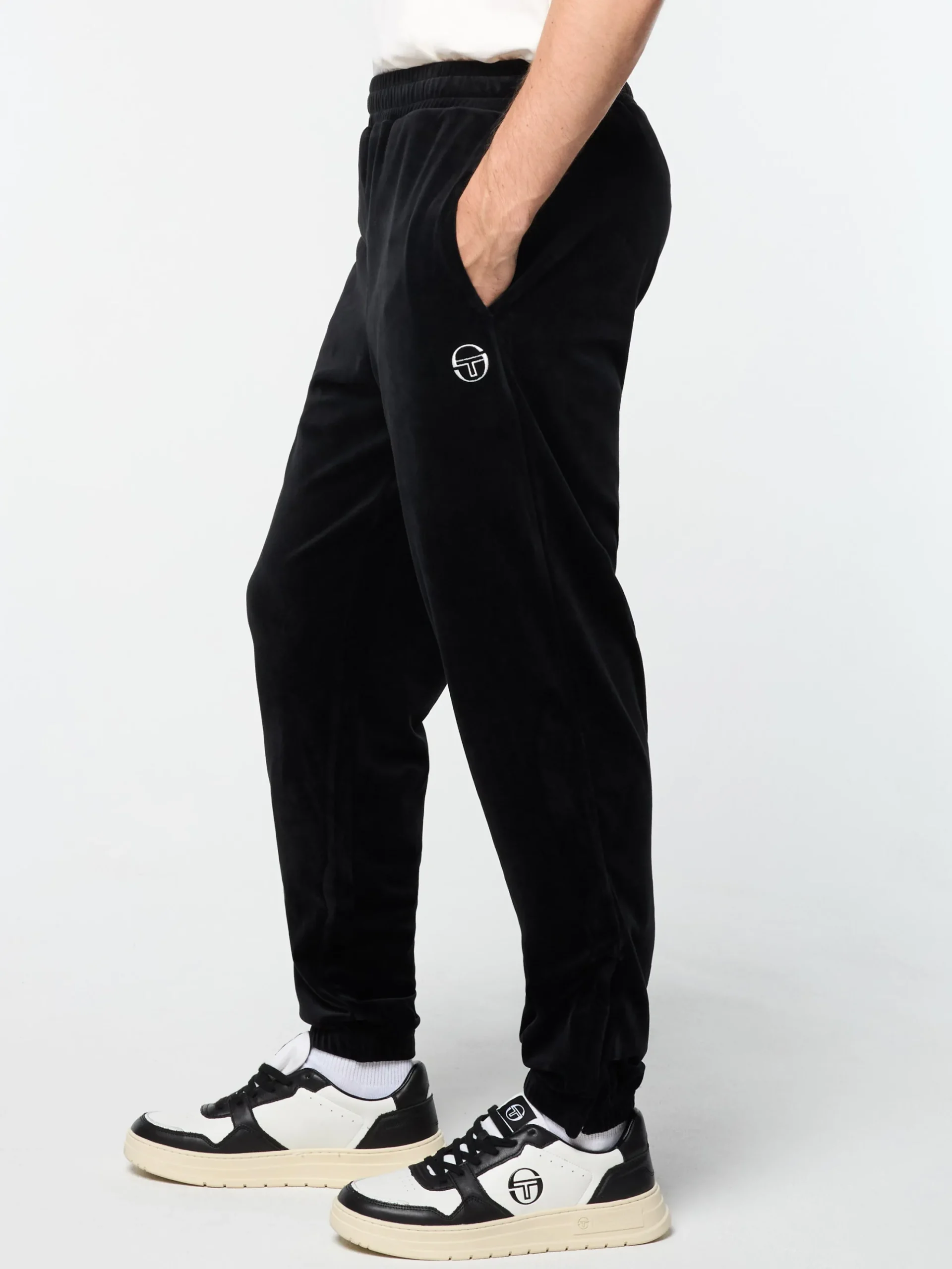Sergio Tacchini Ostuni Velour Track Pant- BLACK BEAUTY Sale