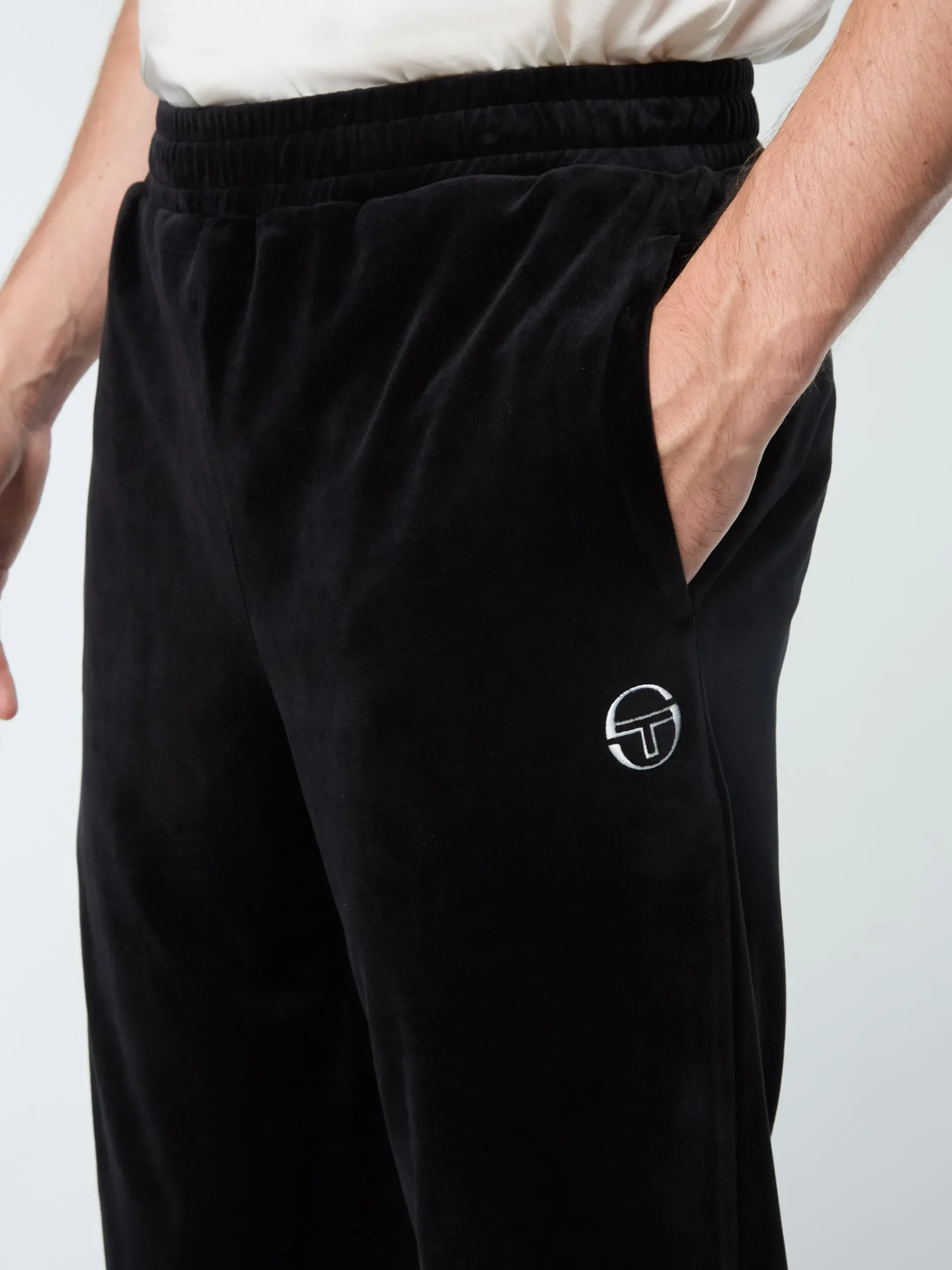 Sergio Tacchini Ostuni Velour Track Pant- BLACK BEAUTY Sale