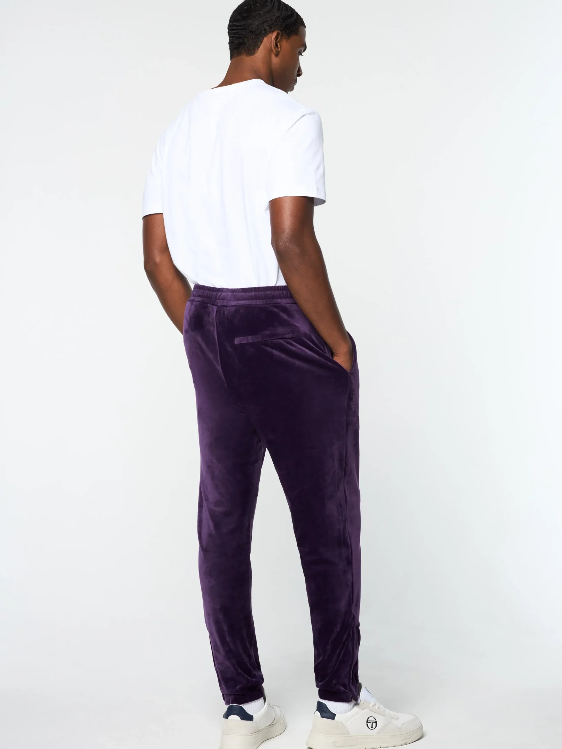 Sergio Tacchini Ostuni Velour Track Pant- BLACKBERRY CORDIAL Fashion