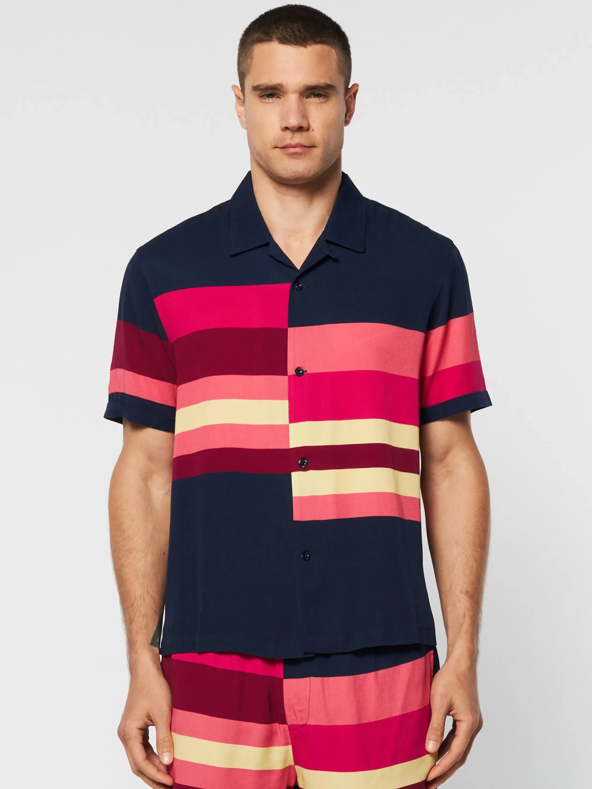 Sergio Tacchini Pennellata Cabana Shirt- Maritime Blue/ Multi MARITIME BLUE MULTI Sale