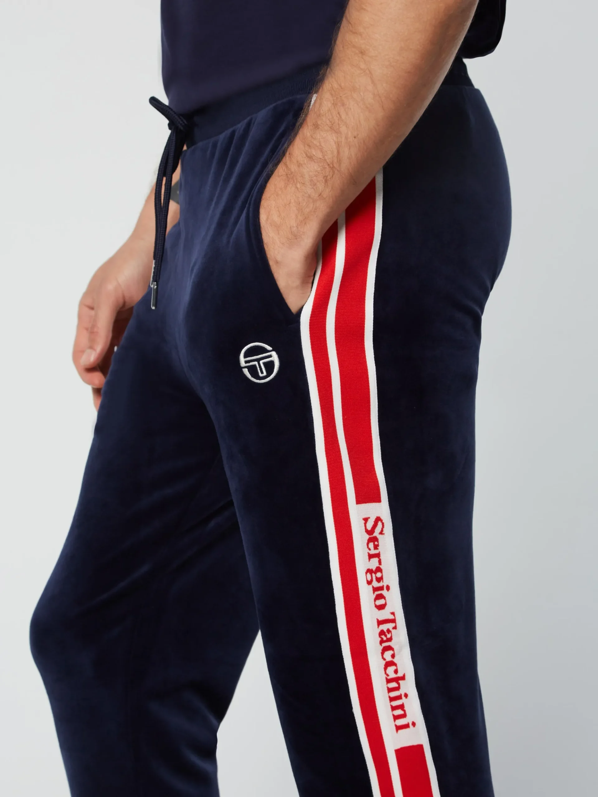 Sergio Tacchini Pereto Velour Track Pant- MARITIME BLUE Discount