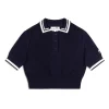 Sergio Tacchini Perla Knit Cropped Polo- MARITIME BLUE Hot