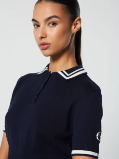 Sergio Tacchini Perla Knit Cropped Polo- MARITIME BLUE Hot