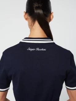 Sergio Tacchini Perla Knit Cropped Polo- MARITIME BLUE Hot
