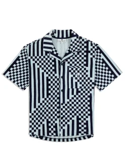 Sergio Tacchini Piastrella Terry Cabana Shirt- MARITIME BLUE Hot