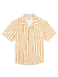 Sergio Tacchini Piastrella Terry Cabana Shirt- CANYON SUNSET Discount