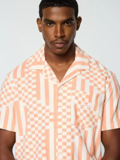 Sergio Tacchini Piastrella Terry Cabana Shirt- CANYON SUNSET Discount
