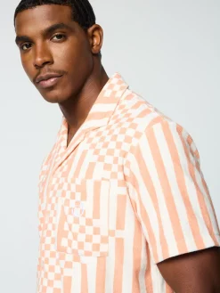 Sergio Tacchini Piastrella Terry Cabana Shirt- CANYON SUNSET Discount