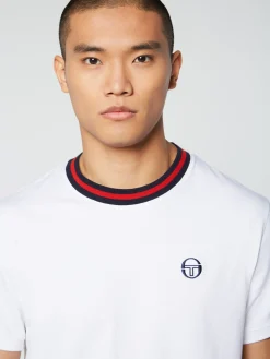 Sergio Tacchini Rainer T-Shirt- White/ Adrenaline Rush WHITE/ADRENALINE RUSH Online