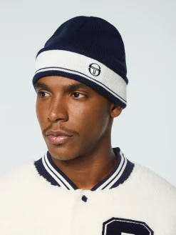 Sergio Tacchini Sellarz Knit Beanie- Maritime Blue/ Gardenia MARITIME BLUE/GARDENIA Fashion