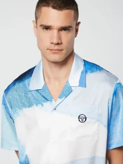 Sergio Tacchini Spiaggia Cabana Shirt- Maritime Blue/ Multi MARITIME BLUE MULTI Best