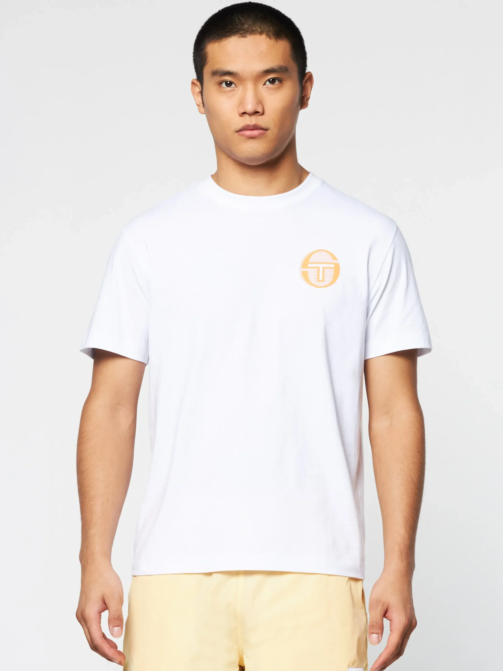 Sergio Tacchini Tenda T-Shirt- Brilliant White/ Tangerine BRILLIANT WHITE/TANGERINE Best