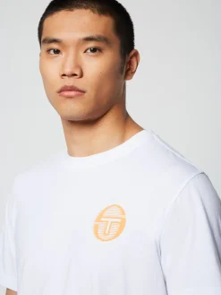 Sergio Tacchini Tenda T-Shirt- Brilliant White/ Tangerine BRILLIANT WHITE/TANGERINE Best