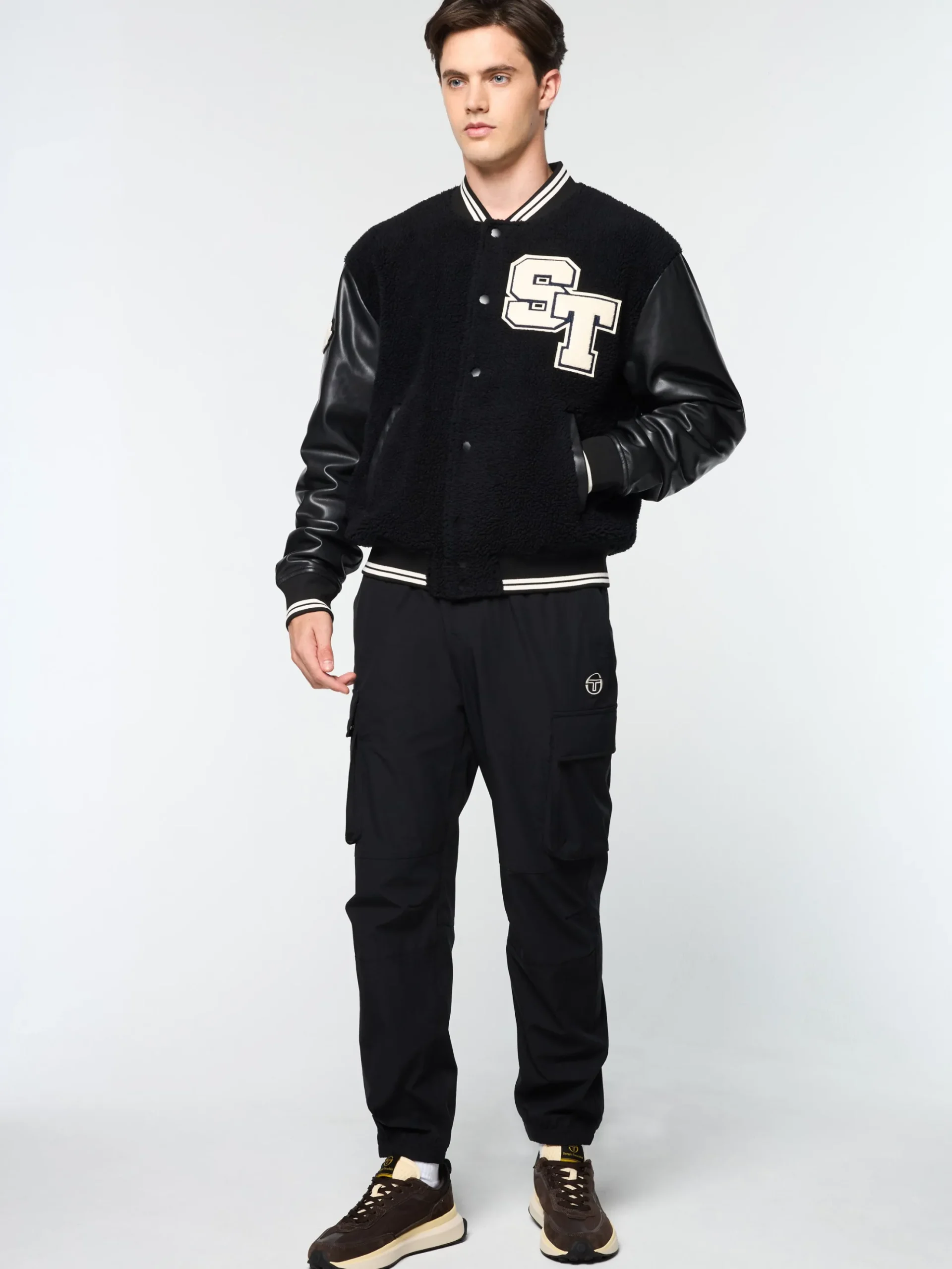 Sergio Tacchini Toppa Varsity Bomber- BLACK BEAUTY Clearance