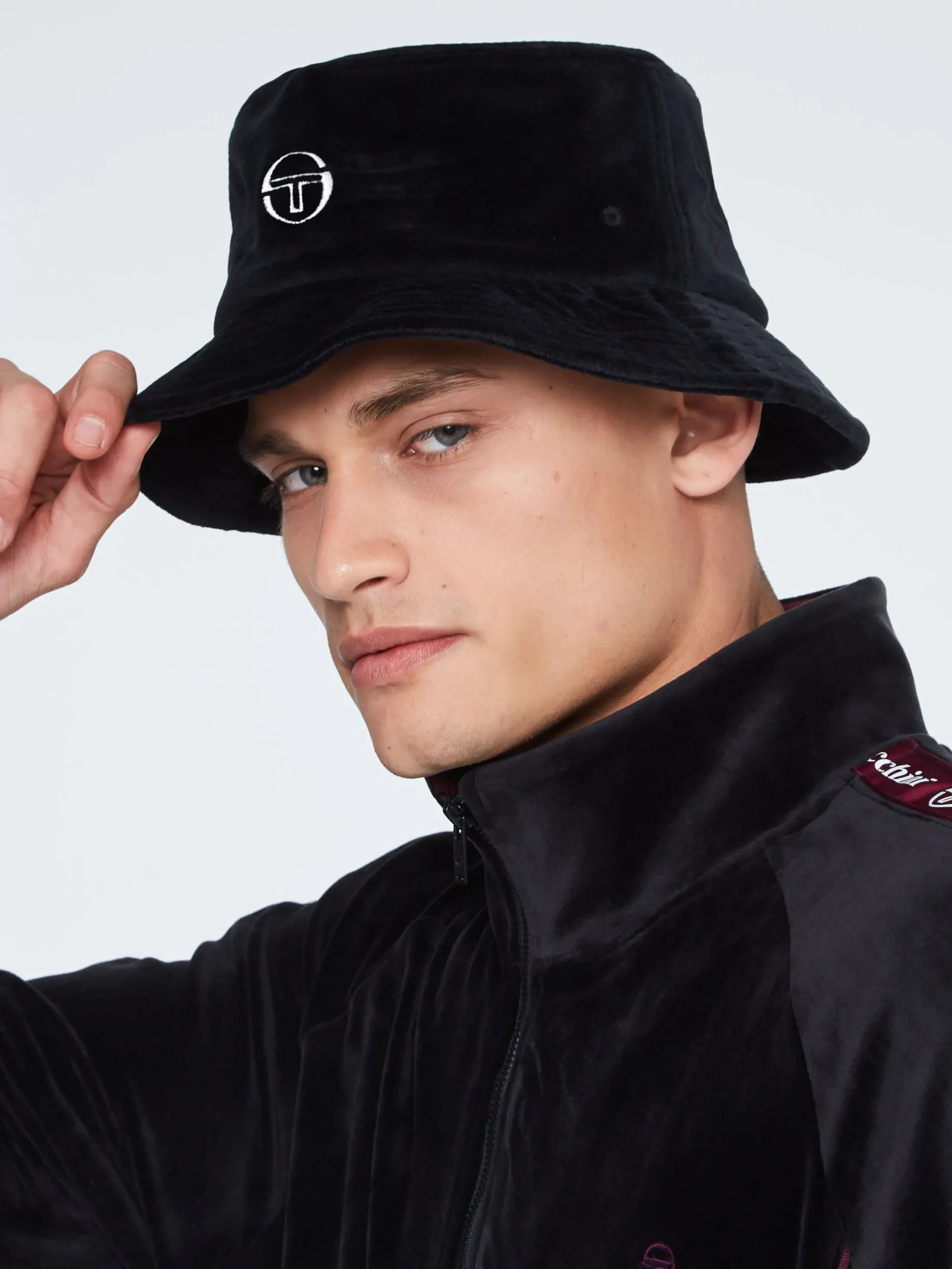 Sergio Tacchini Velour Bucket Hat- BLACK Online