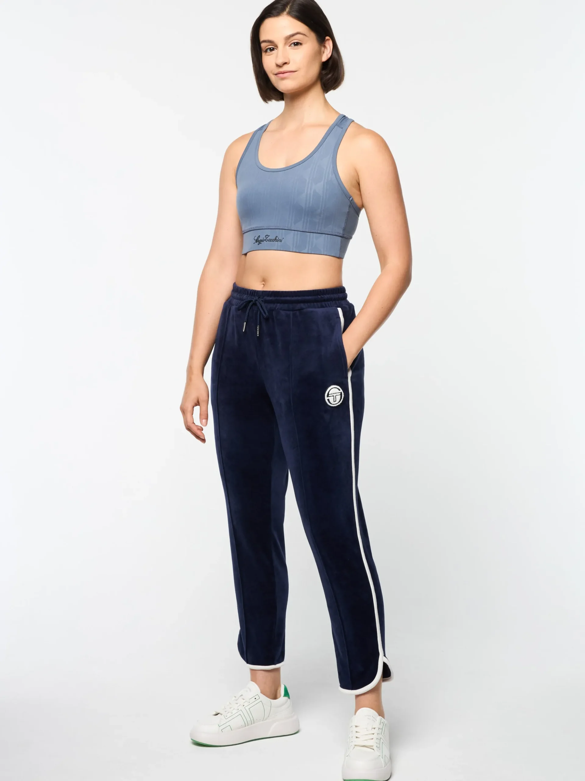 Sergio Tacchini Veneto 3/4 Velour Track Pant- MARITIME BLUE Fashion
