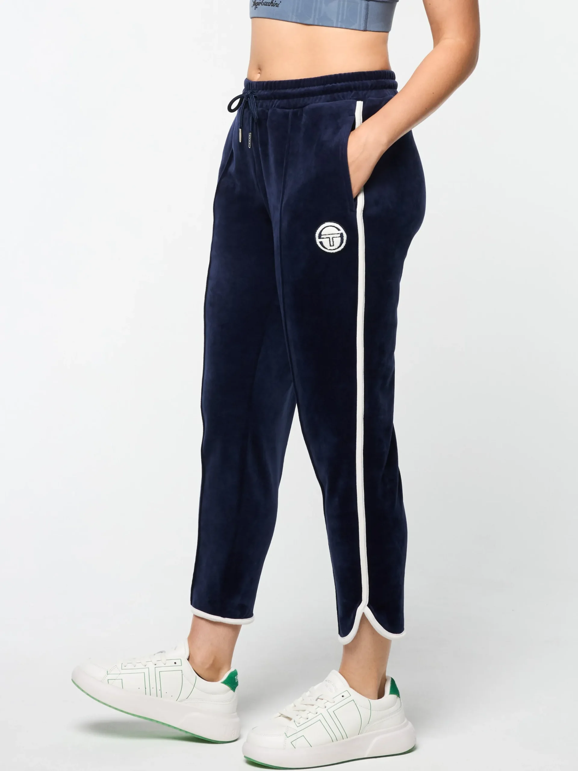 Sergio Tacchini Veneto 3/4 Velour Track Pant- MARITIME BLUE Fashion