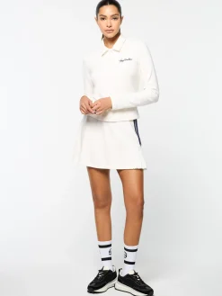 Sergio Tacchini Veneto Velour Long Sleeve Polo- GARDENIA Discount