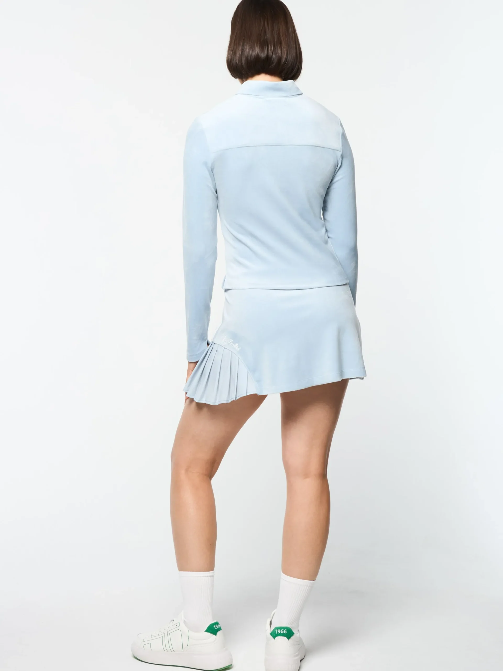 Sergio Tacchini Veneto Velour Long Sleeve Polo- CELESTIAL BLUE Online