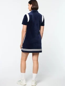 Sergio Tacchini Veneto Velour Polo Mini Dress- MARITIME BLUE Discount