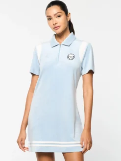 Sergio Tacchini Veneto Velour Polo Mini Dress- CELESTIAL BLUE Online