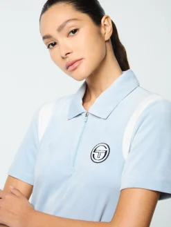 Sergio Tacchini Veneto Velour Polo Mini Dress- CELESTIAL BLUE Online