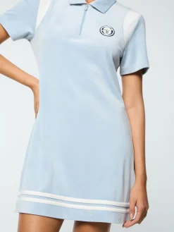 Sergio Tacchini Veneto Velour Polo Mini Dress- CELESTIAL BLUE Online