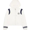Sergio Tacchini Veneto Velour Zip-Up Hoodie- GARDENIA New