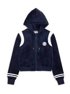 Sergio Tacchini Veneto Velour Zip-Up Hoodie- MARITIME BLUE Outlet
