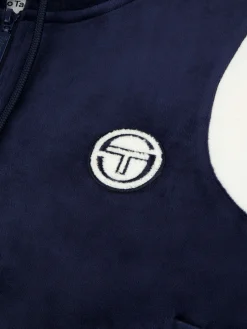 Sergio Tacchini Veneto Velour Zip-Up Hoodie- MARITIME BLUE Outlet
