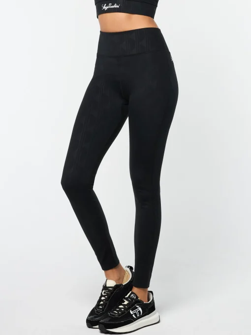 Sergio Tacchini Viano Printed Leggings- BLACK BEAUTY New
