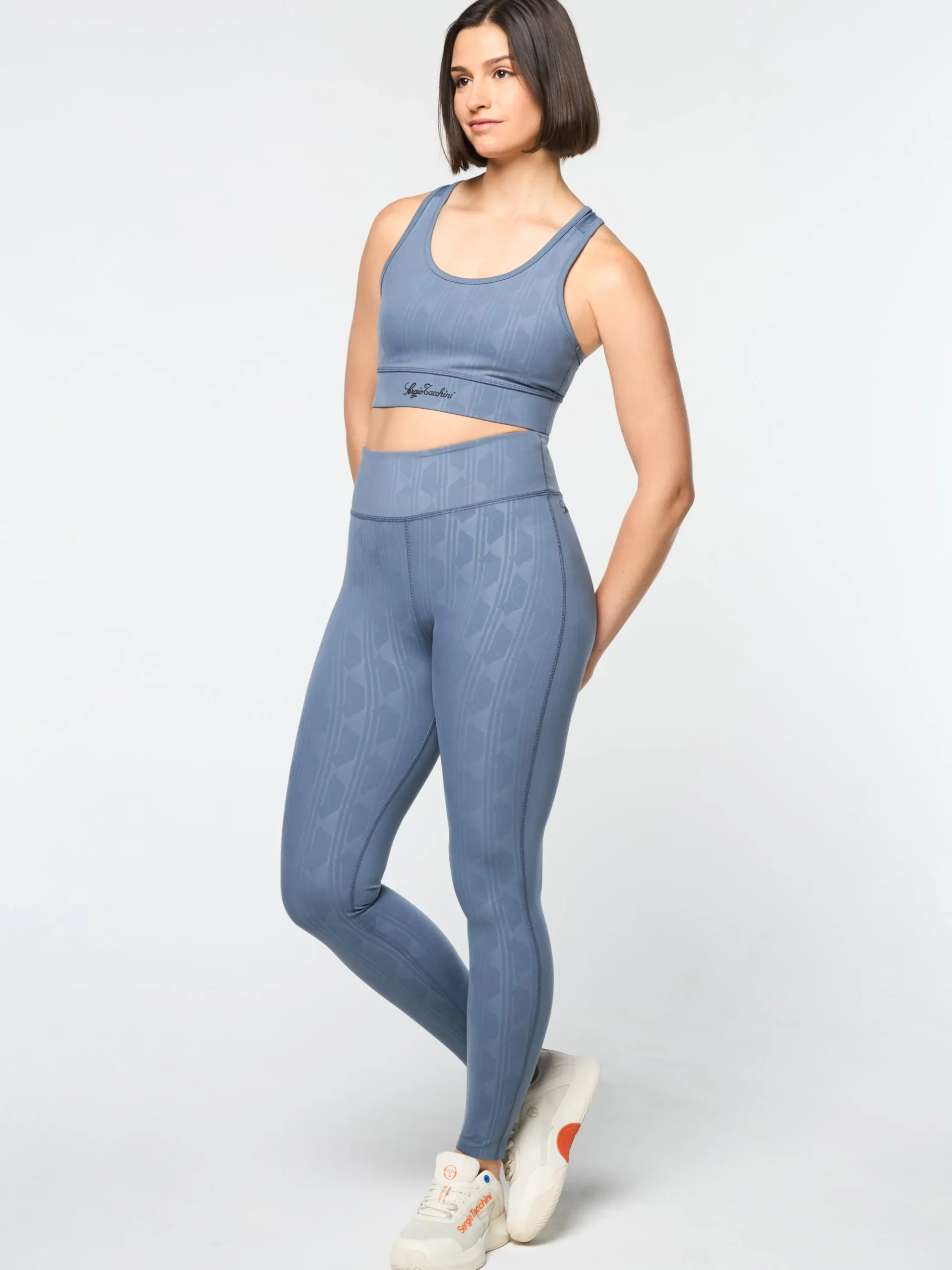 Sergio Tacchini Viano Printed Sports Bra- GRISAILLE Outlet